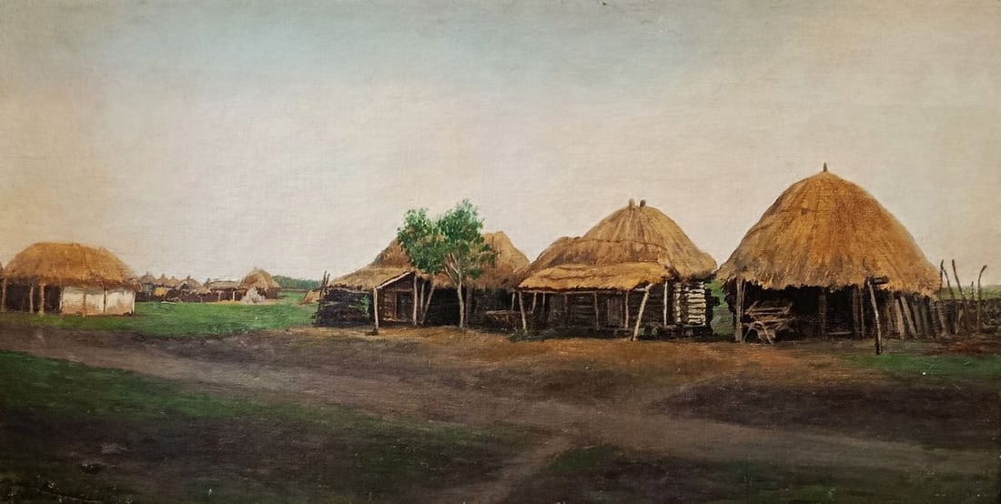 Oil painting Ancient village Vladimir Orlovsky - 2