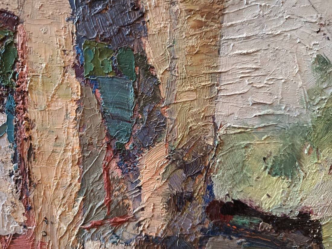Oil painting Summer city streets Unknown artist - 2