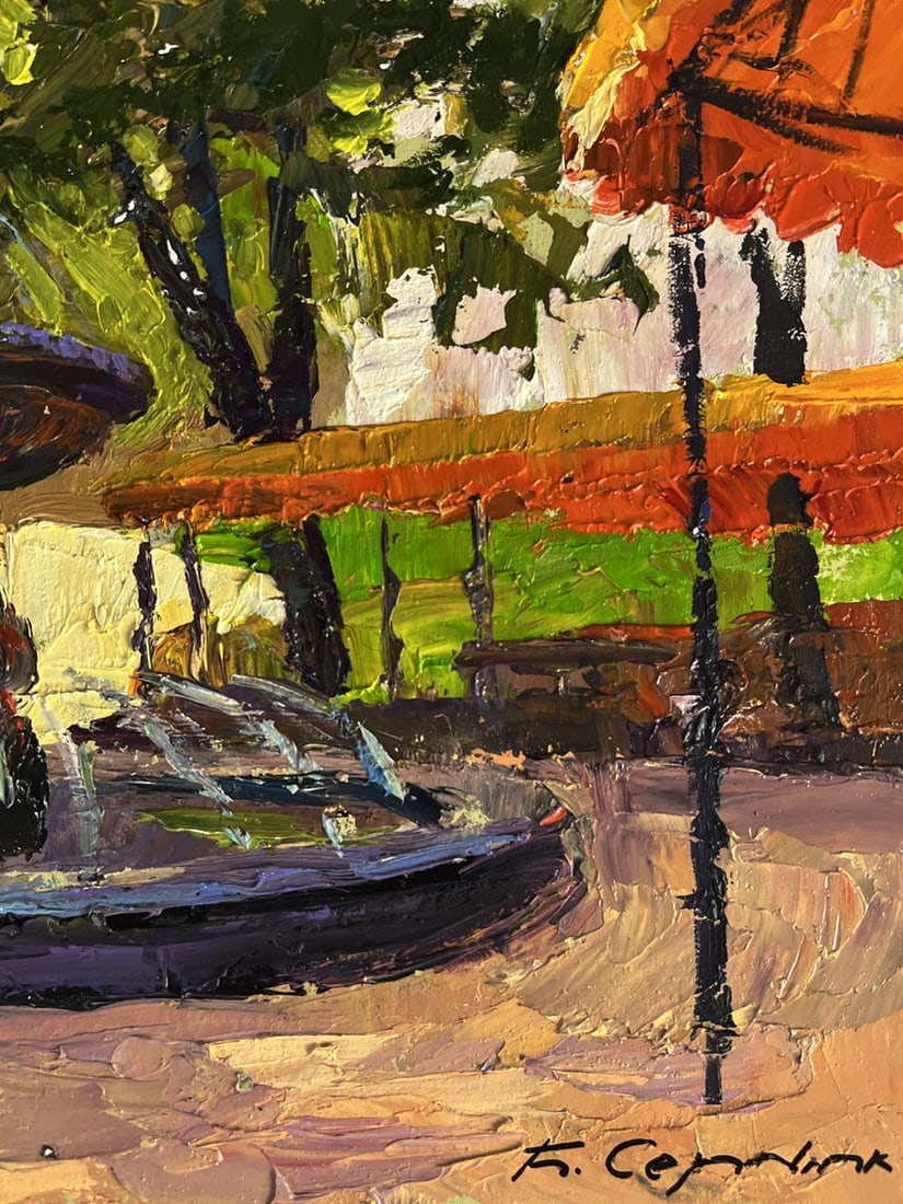 Oil painting Fountain in the city park Boris Serdyuk - 10