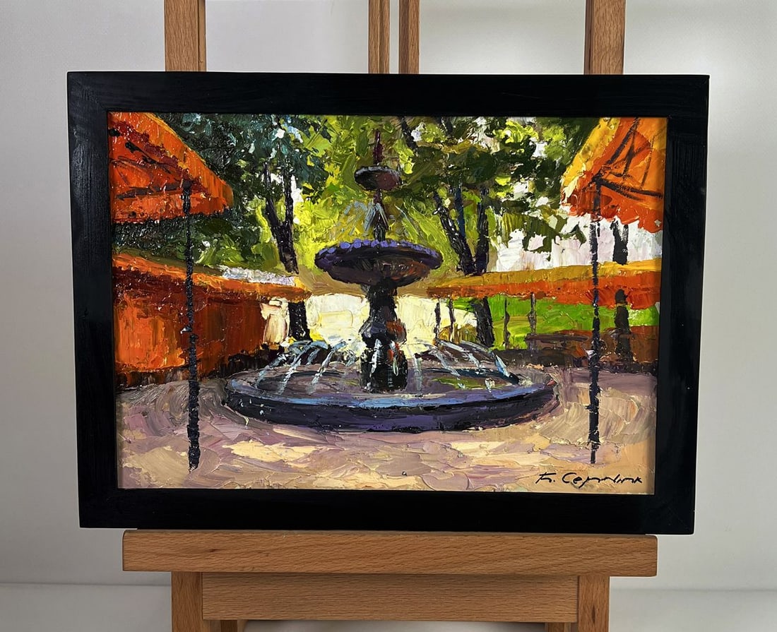 Oil painting Fountain in the city park Boris Serdyuk: Title: Oil painting Fountain in the city park Boris Serdyuk Description: NoAAA6029*** ABOUT THIS PAINTING **** TITLE: "Fountain in the city park"* ARTISTS: Serdyuk Boris Petrovich* SIZE: 21x30