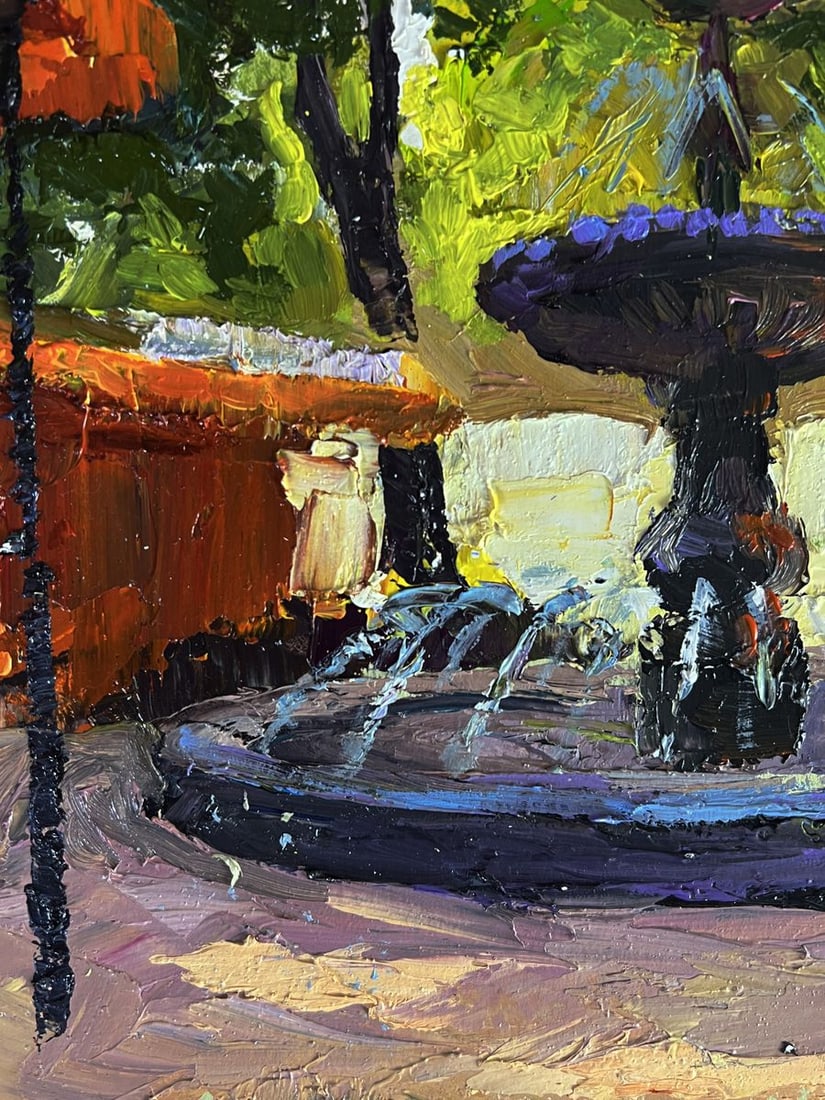 Oil painting Fountain in the city park Boris Serdyuk - 5