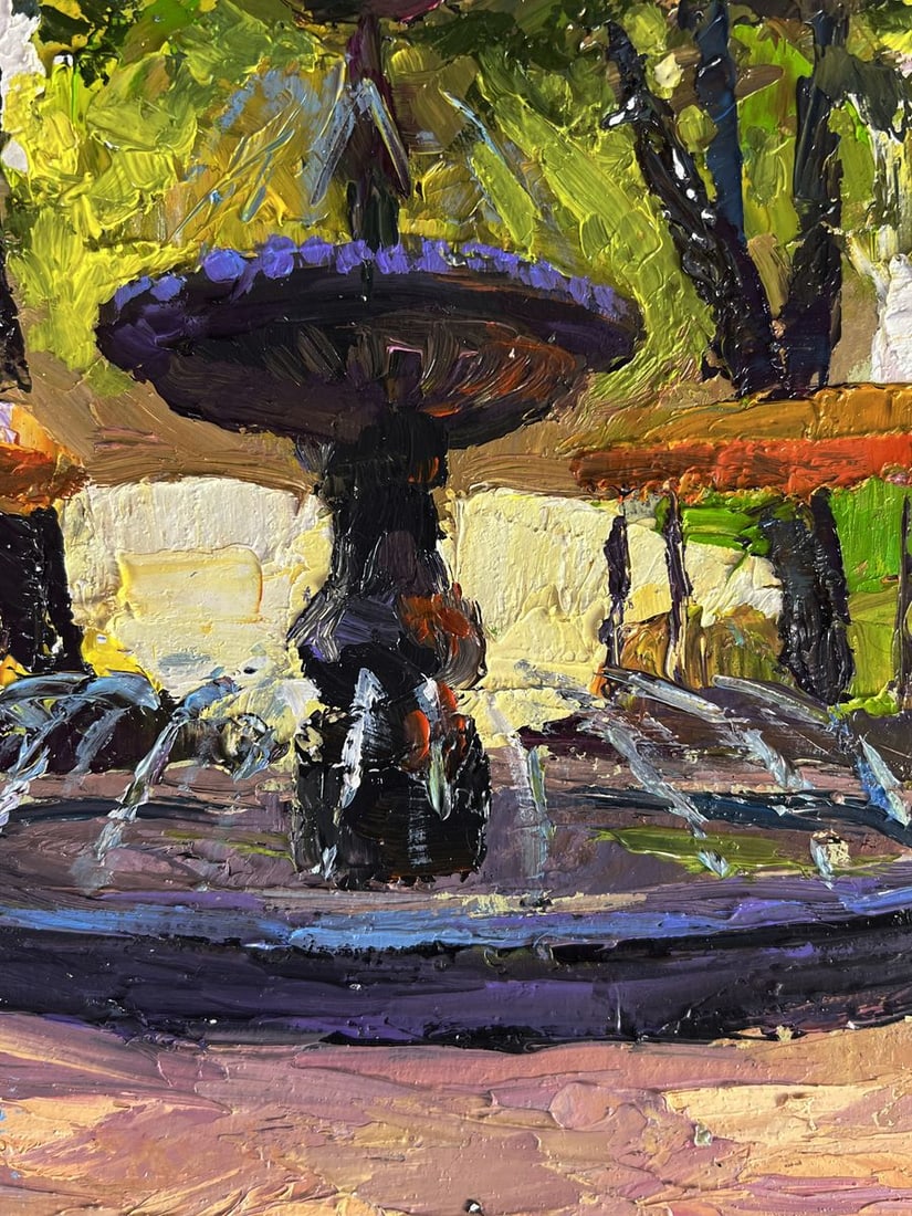 Oil painting Fountain in the city park Boris Serdyuk - 6