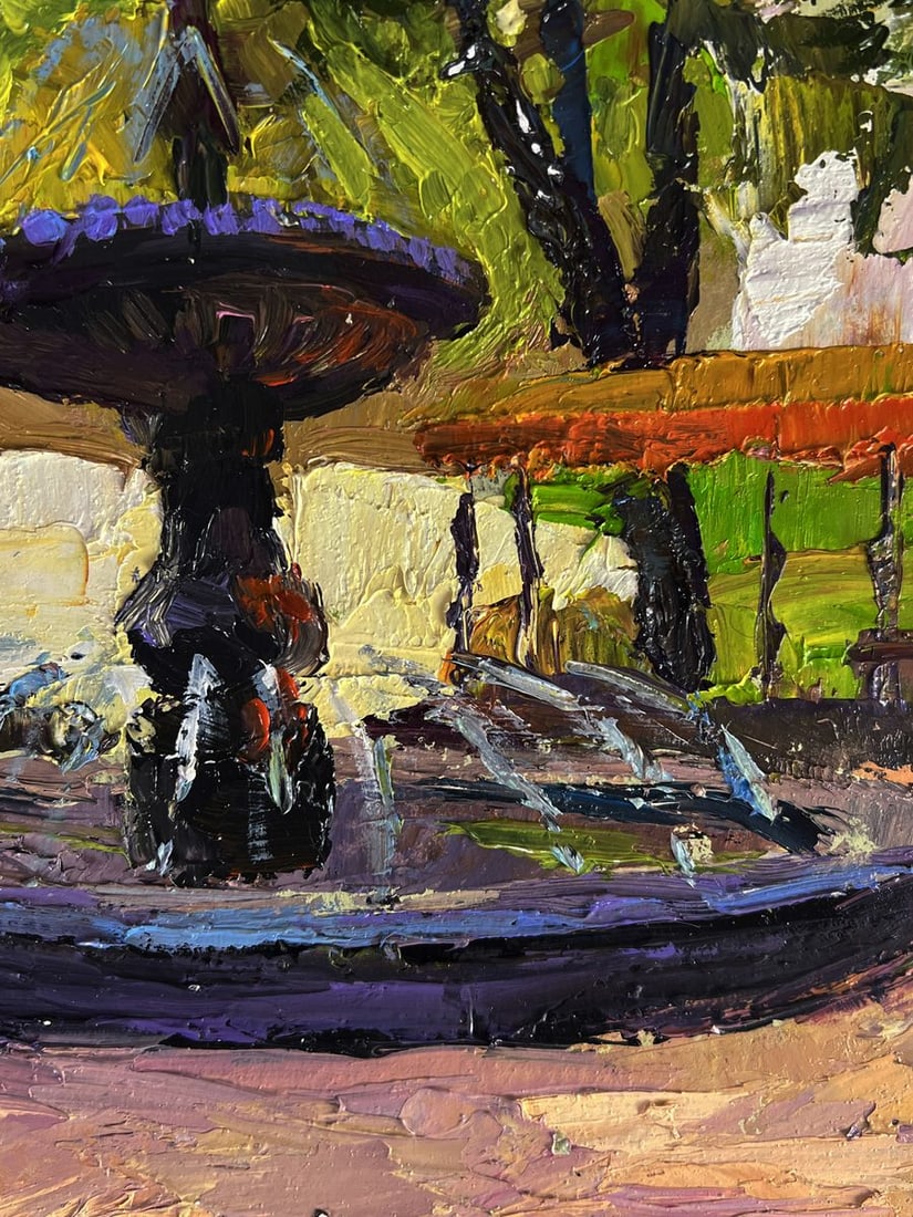 Oil painting Fountain in the city park Boris Serdyuk - 8