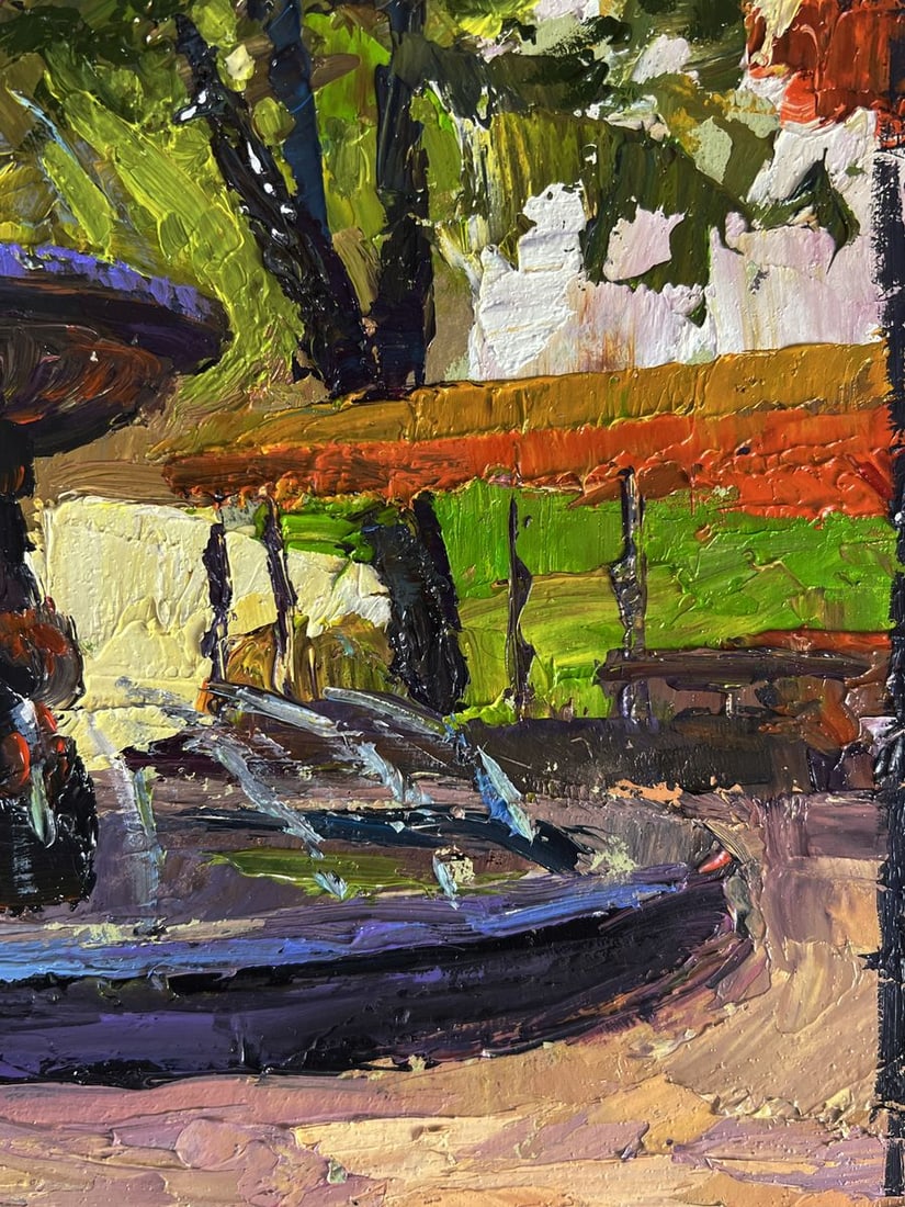 Oil painting Fountain in the city park Boris Serdyuk - 9