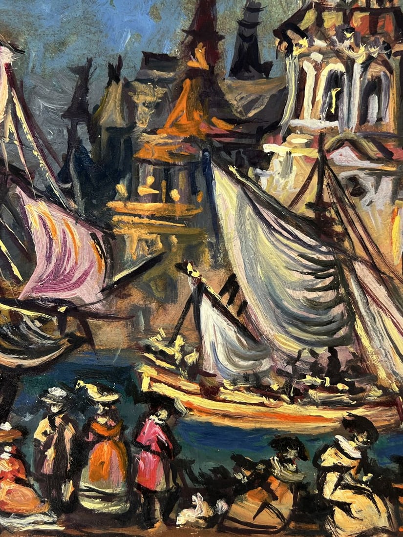 Oil painting Ships near the city Alexander Arkadievich Litvinov - 3