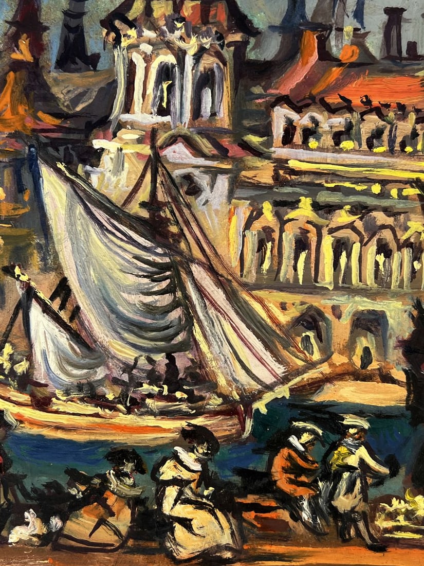 Oil painting Ships near the city Alexander Arkadievich Litvinov - 5