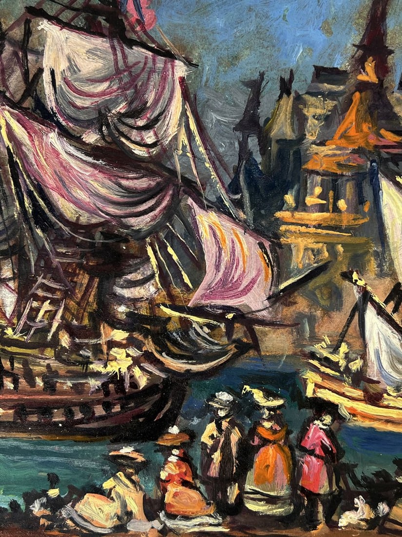 Oil painting Ships near the city Alexander Arkadievich Litvinov - 8