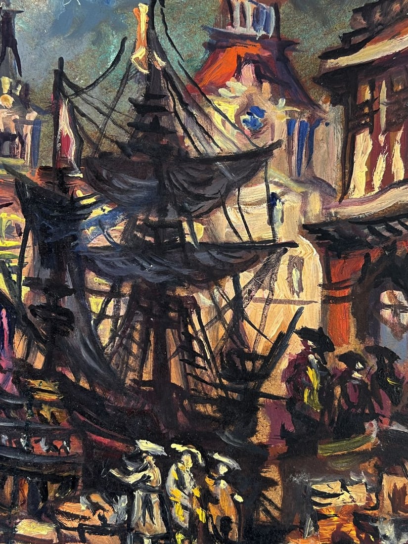 Oil painting Ships near the city Alexander Arkadievich Litvinov - 9