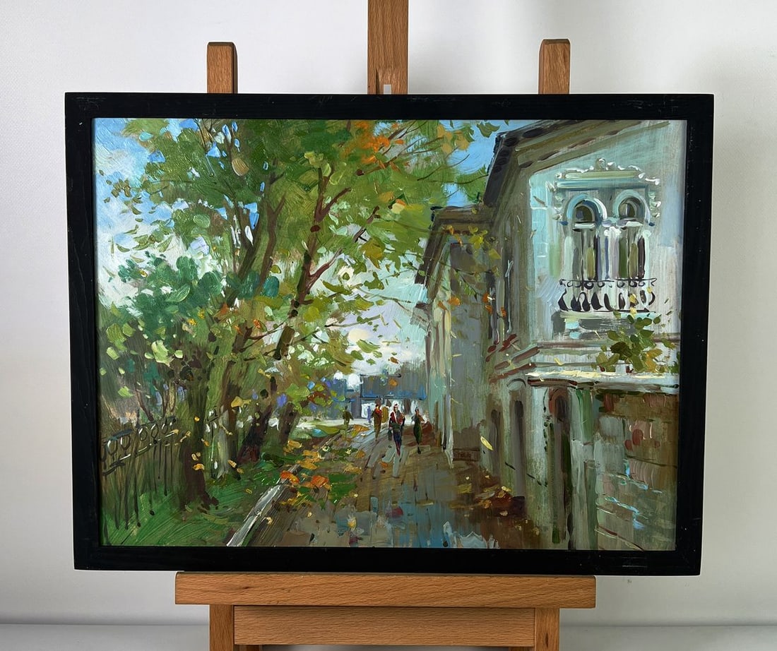Oil painting City street during the day Yuriy Suprunchuk: Title: Oil painting City street during the day Yuriy Suprunchuk Description: NoAAA6100*** ABOUT THIS PAINTING **** TITLE: "City street during the day"* ARTISTS: Yuriy Suprunchuk* SIZE: 30x40 cm/11.81x
