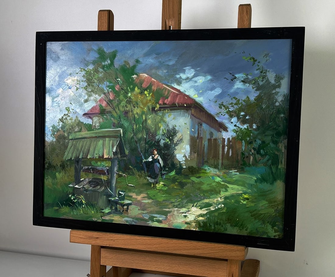 Oil painting Village well Yuriy Suprunchuk - 2