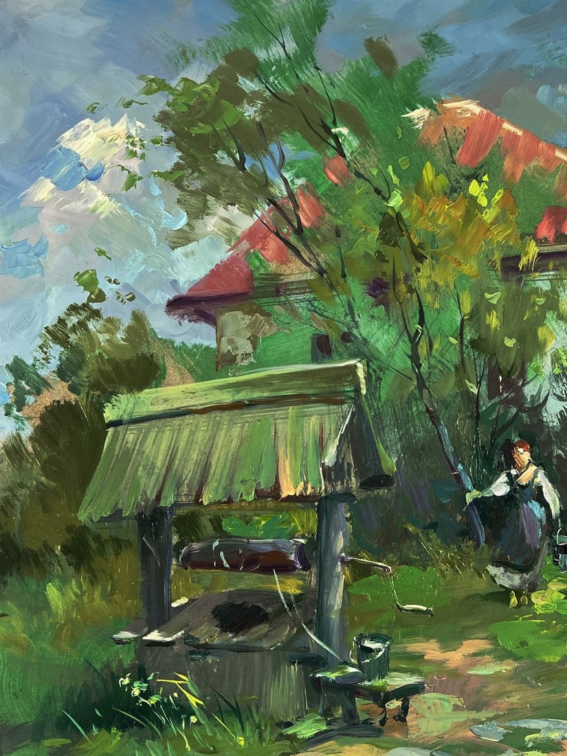 Oil painting Village well Yuriy Suprunchuk - 4