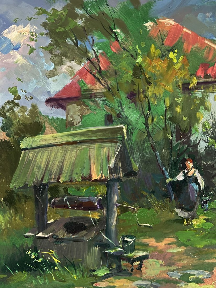 Oil painting Village well Yuriy Suprunchuk - 5