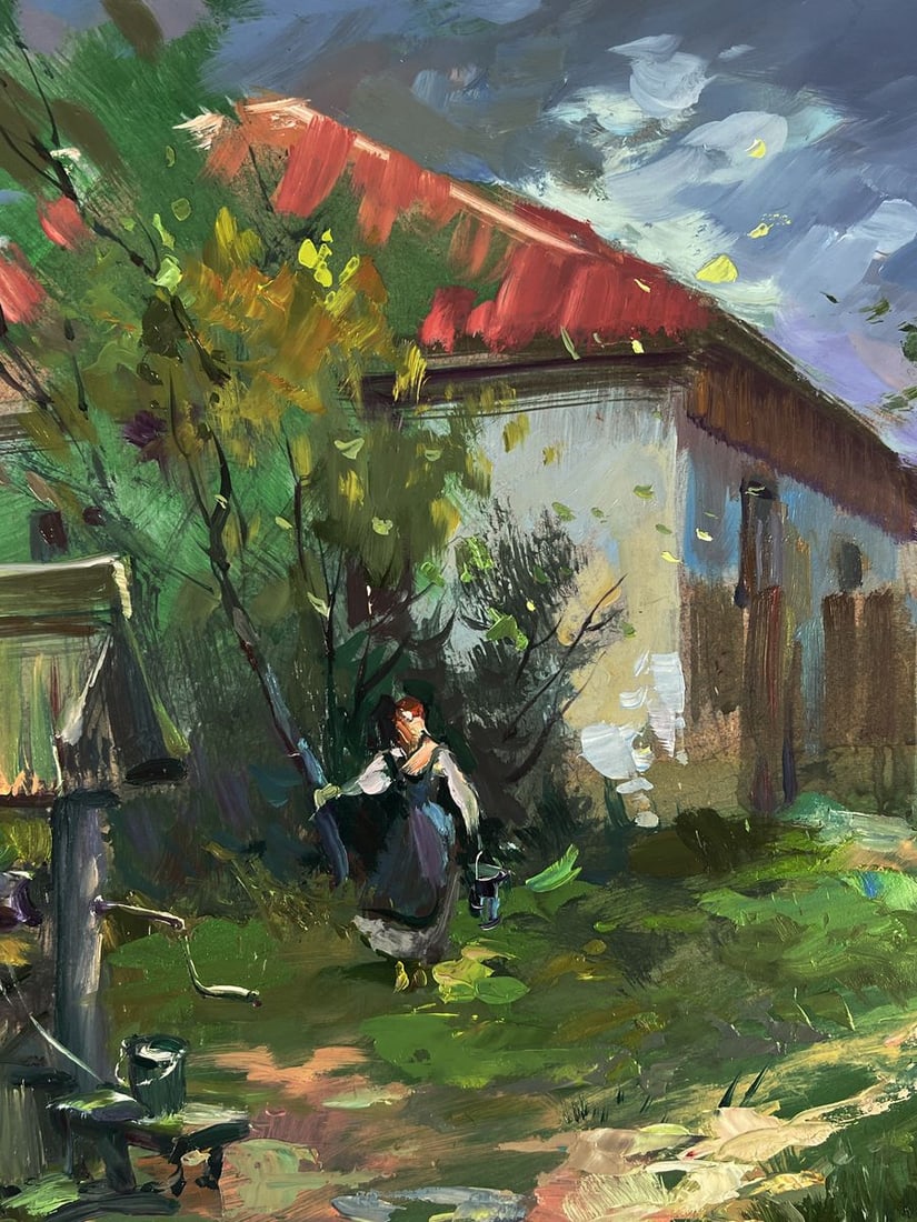 Oil painting Village well Yuriy Suprunchuk - 7