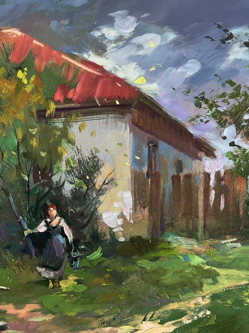 Oil painting Village well Yuriy Suprunchuk - 8