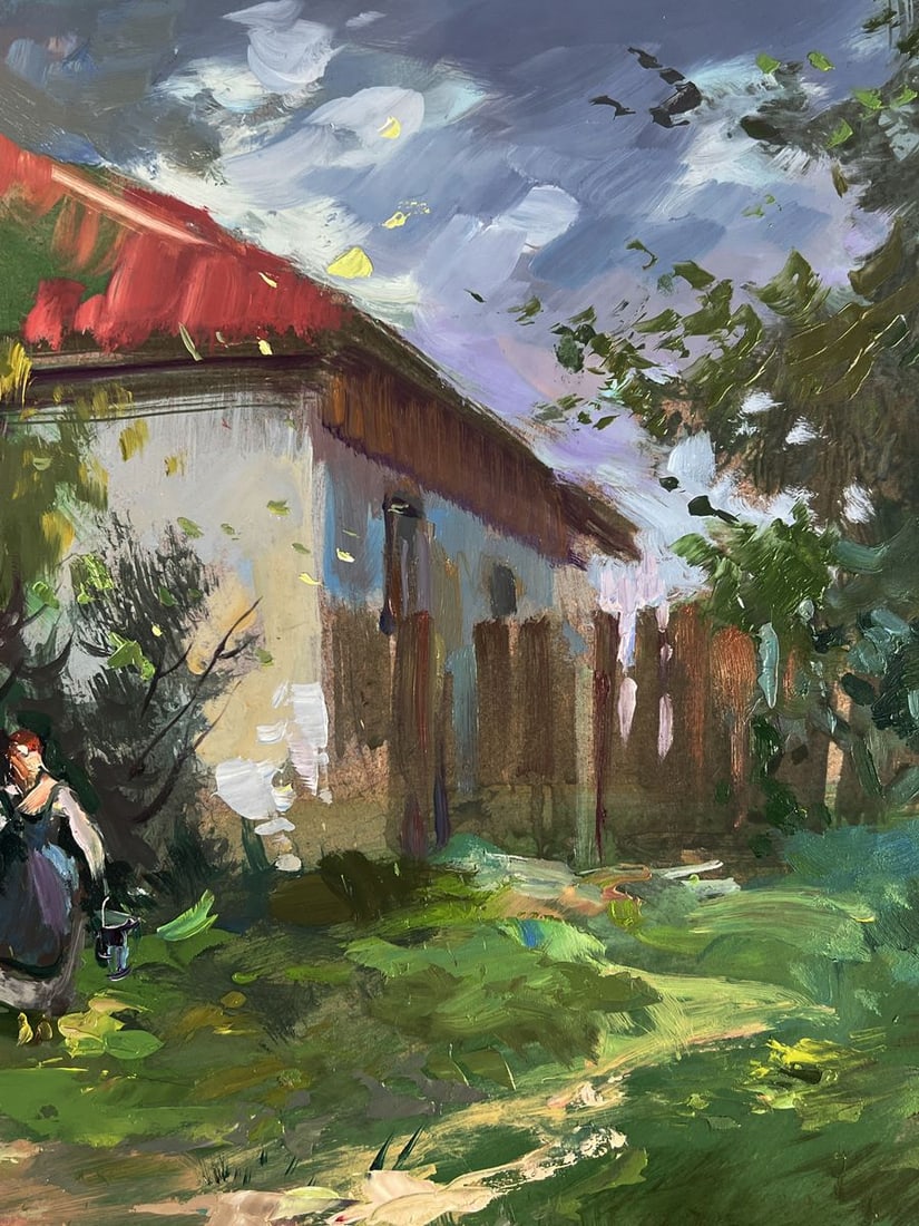 Oil painting Village well Yuriy Suprunchuk - 9