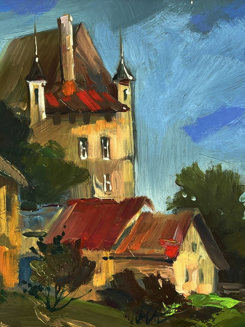 Oil painting Village boat dock Yuriy Suprunchuk - 6