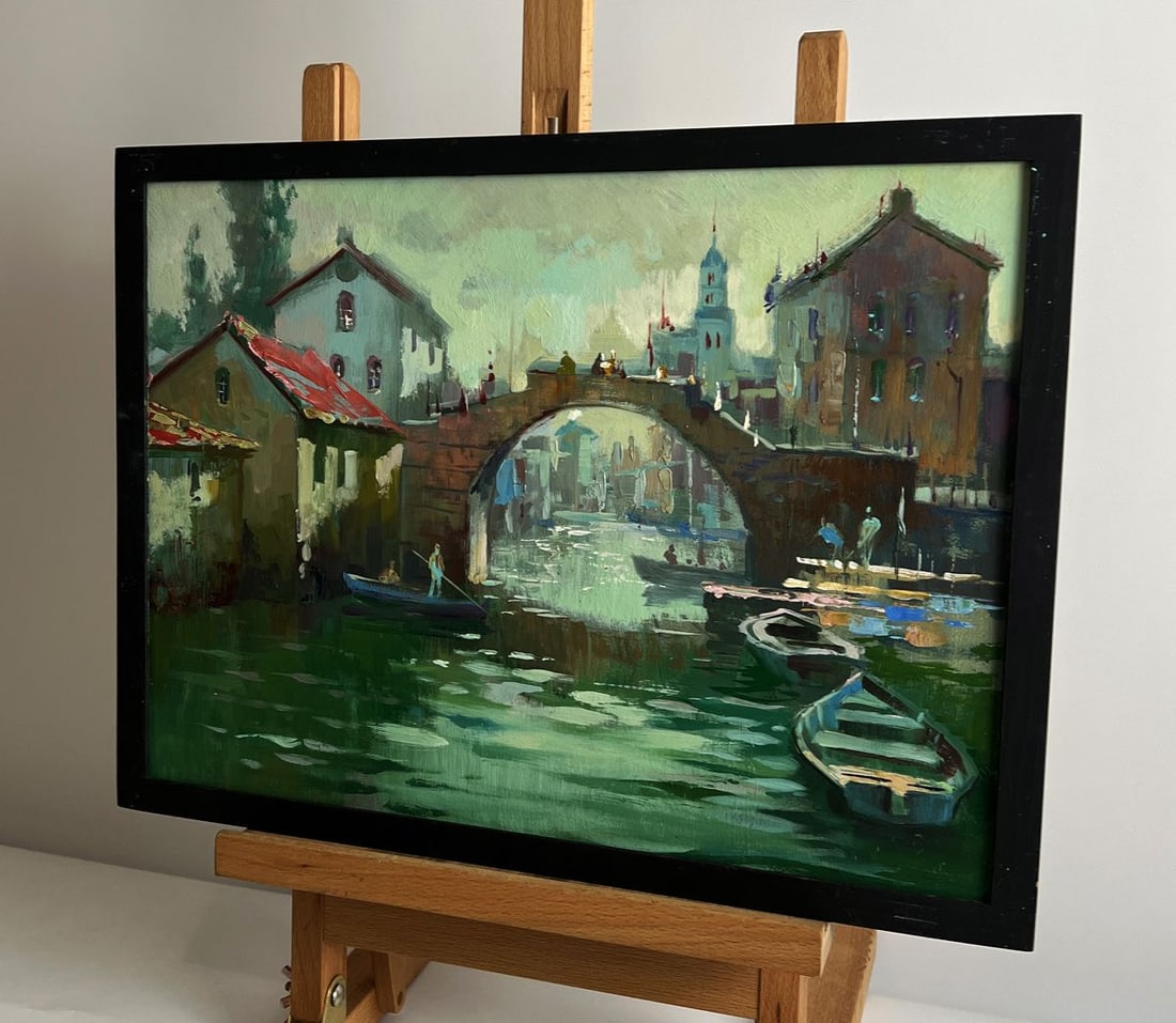 Oil painting Venice river city canal Yuriy Suprunchuk - 2