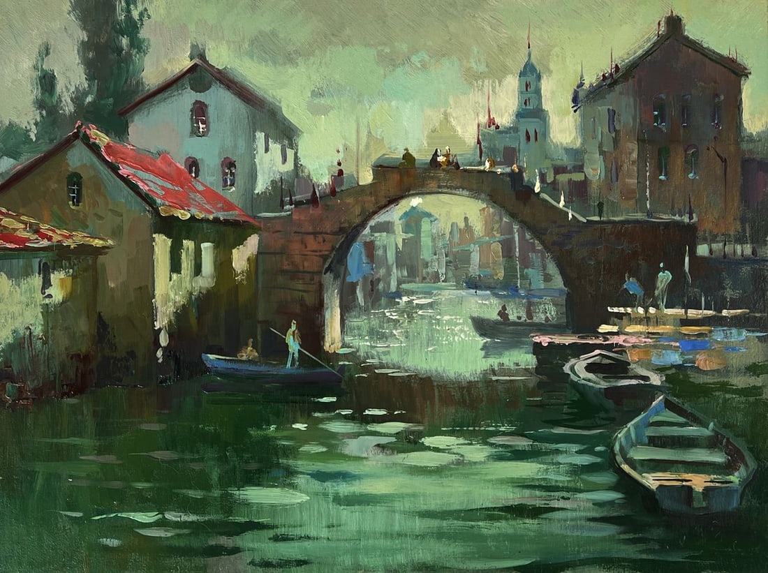 Oil painting Venice river city canal Yuriy Suprunchuk - 3