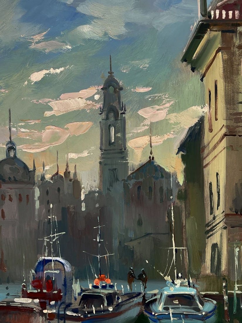 Oil painting Morning sunrise in Venice Yuriy Suprunchuk - 8