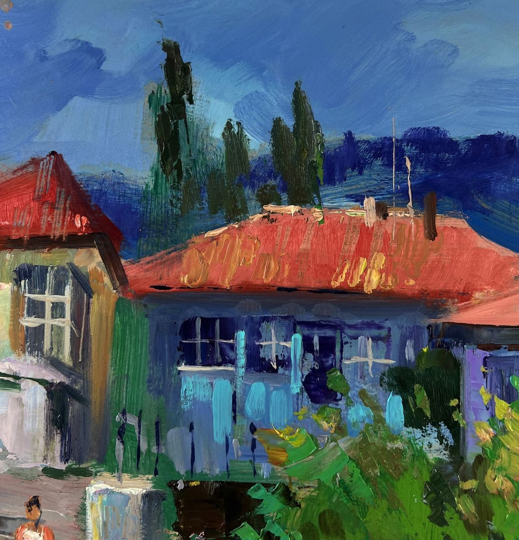 Oil painting Old city building with stairs Yuriy Suprunchuk - 5