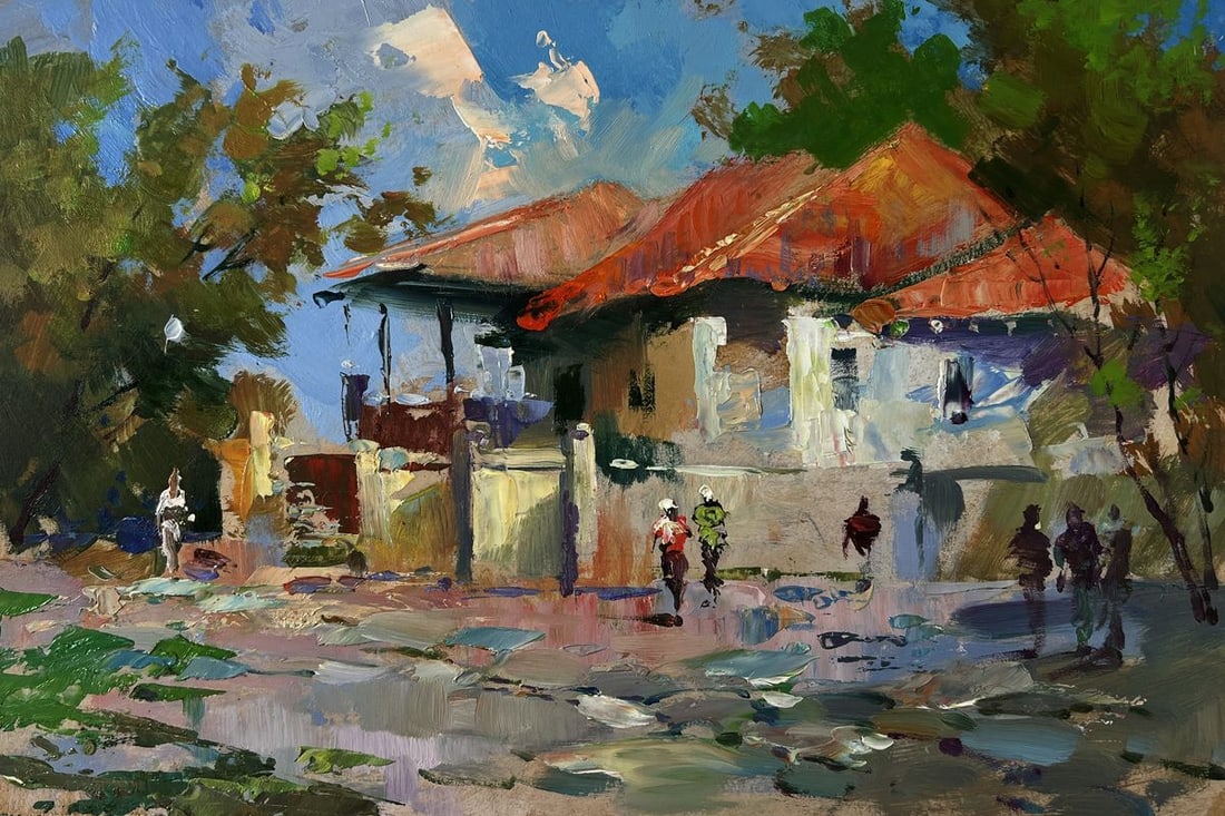Oil painting Building in the heart of the city Yuriy Suprunchuk - 3