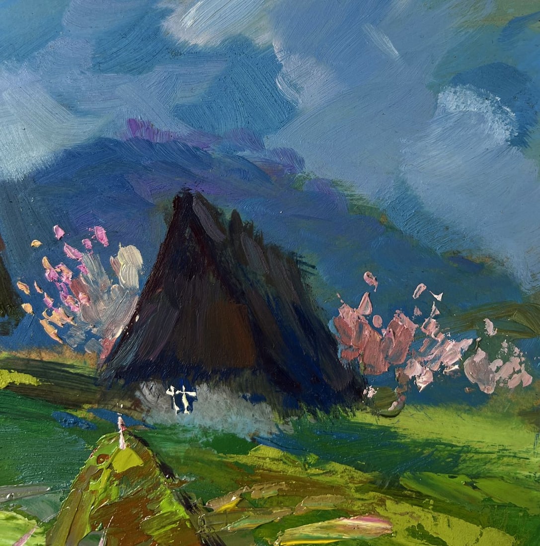 Oil painting Quiet village on a green hill Yuriy Suprunchuk - 4