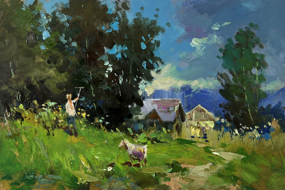 Oil painting The village beyond the forest Yuriy Suprunchuk - 3