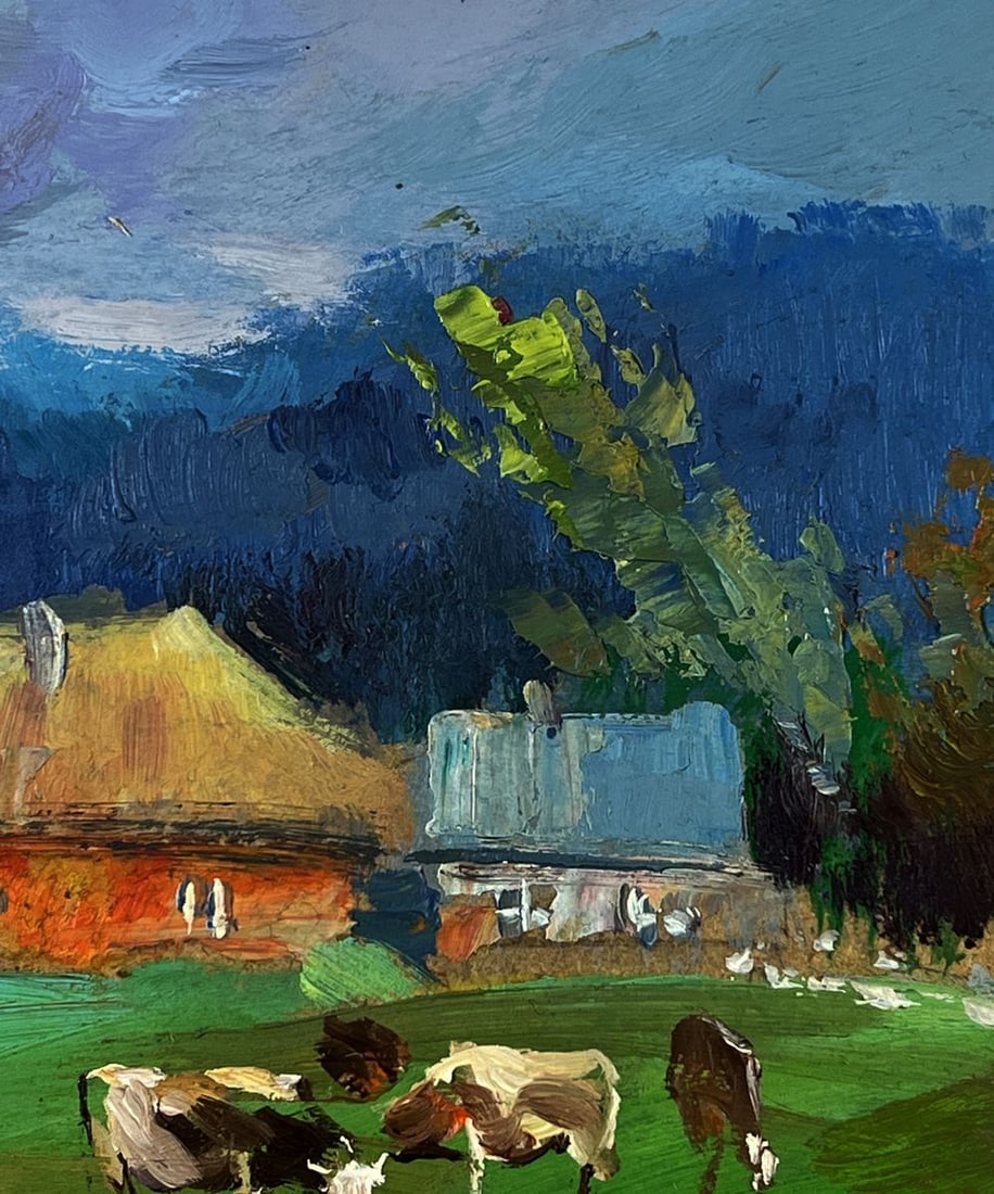 Oil painting Cows grazing peacefully by the river Yuriy Suprunchuk - 5