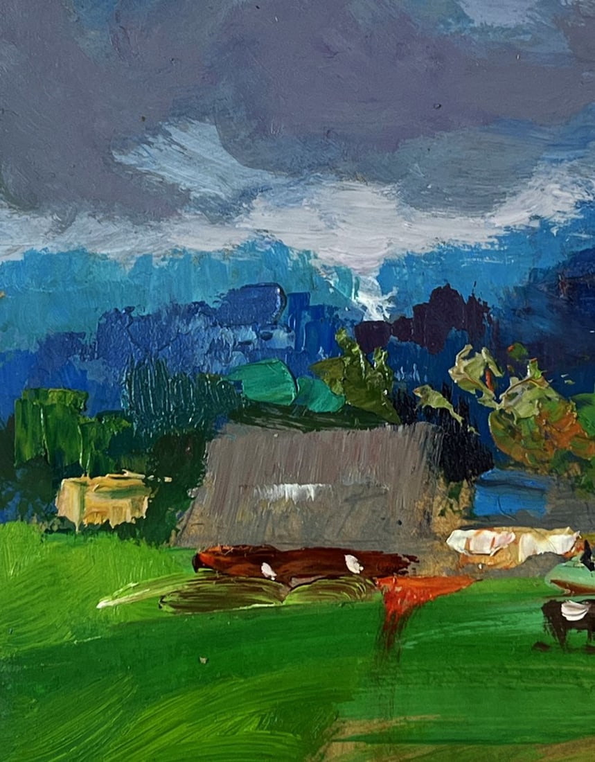 Oil painting Cows grazing peacefully by the river Yuriy Suprunchuk - 6