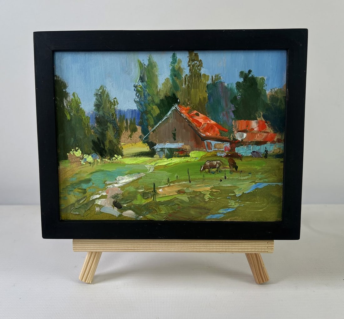 Oil painting A small village world Yuriy Suprunchuk (1 of 8)