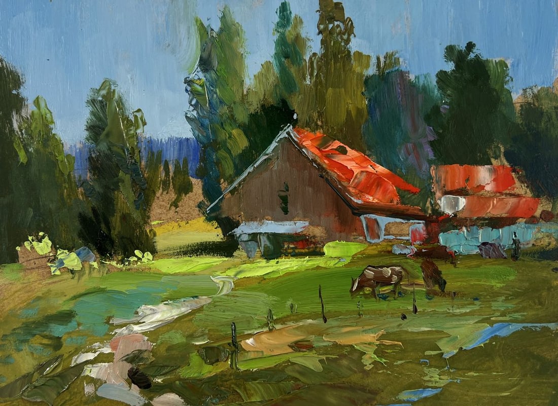 Oil painting A small village world Yuriy Suprunchuk - 3