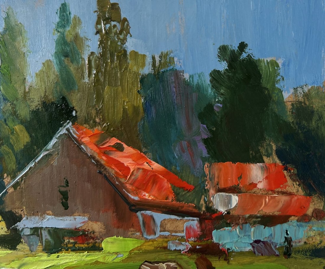 Oil painting A small village world Yuriy Suprunchuk - 4