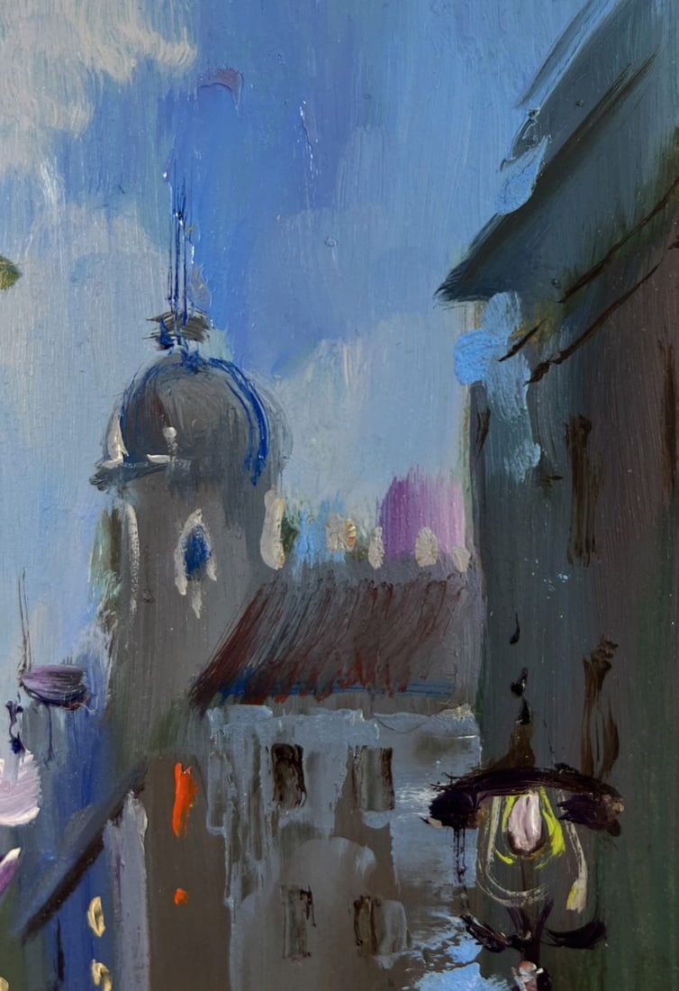 Oil painting Dynamics of the city during rain Yuriy Suprunchuk - 4
