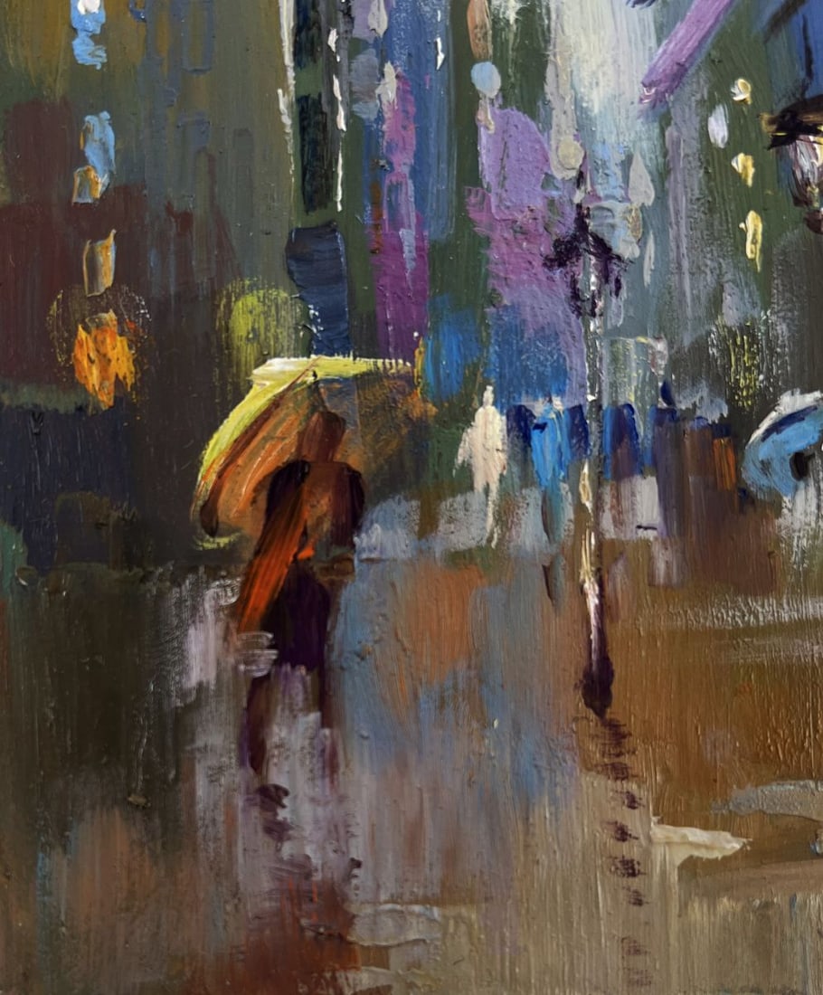 Oil painting Dynamics of the city during rain Yuriy Suprunchuk - 6