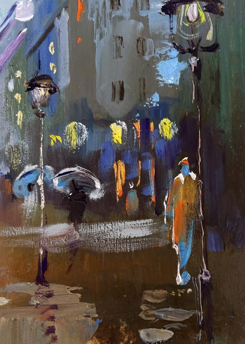 Oil painting Dynamics of the city during rain Yuriy Suprunchuk - 7