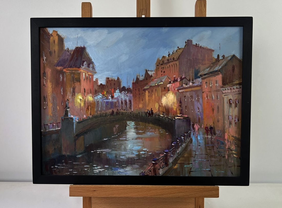 Oil painting Streets of the city at night Yuriy Suprunchuk (1 of 10)