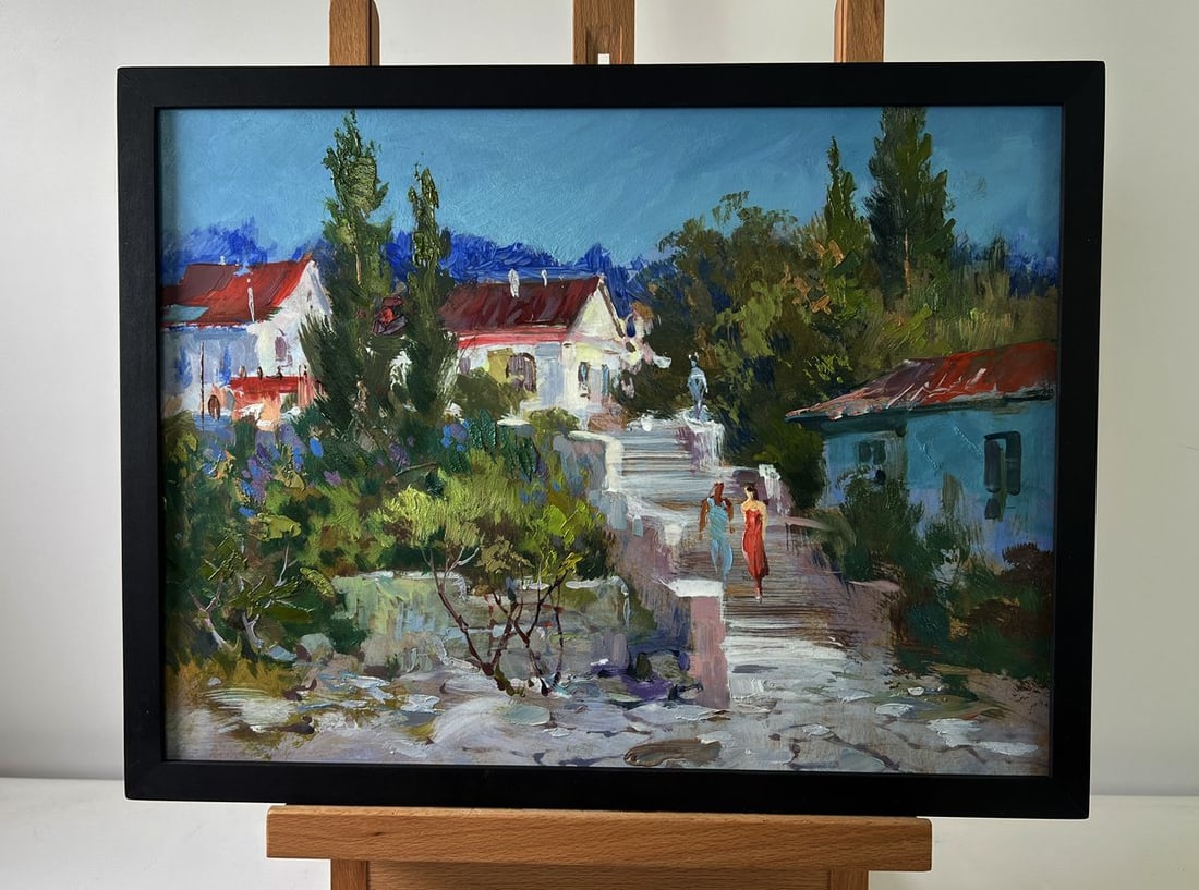 Oil painting A walk through the city streets Yuriy Suprunchuk: Title: Oil painting A walk through the city streets Yuriy Suprunchuk Description: NoAAA5525The Oil painting on Cardboard titled "A walk through the city streets" invites the viewer into a scene that i