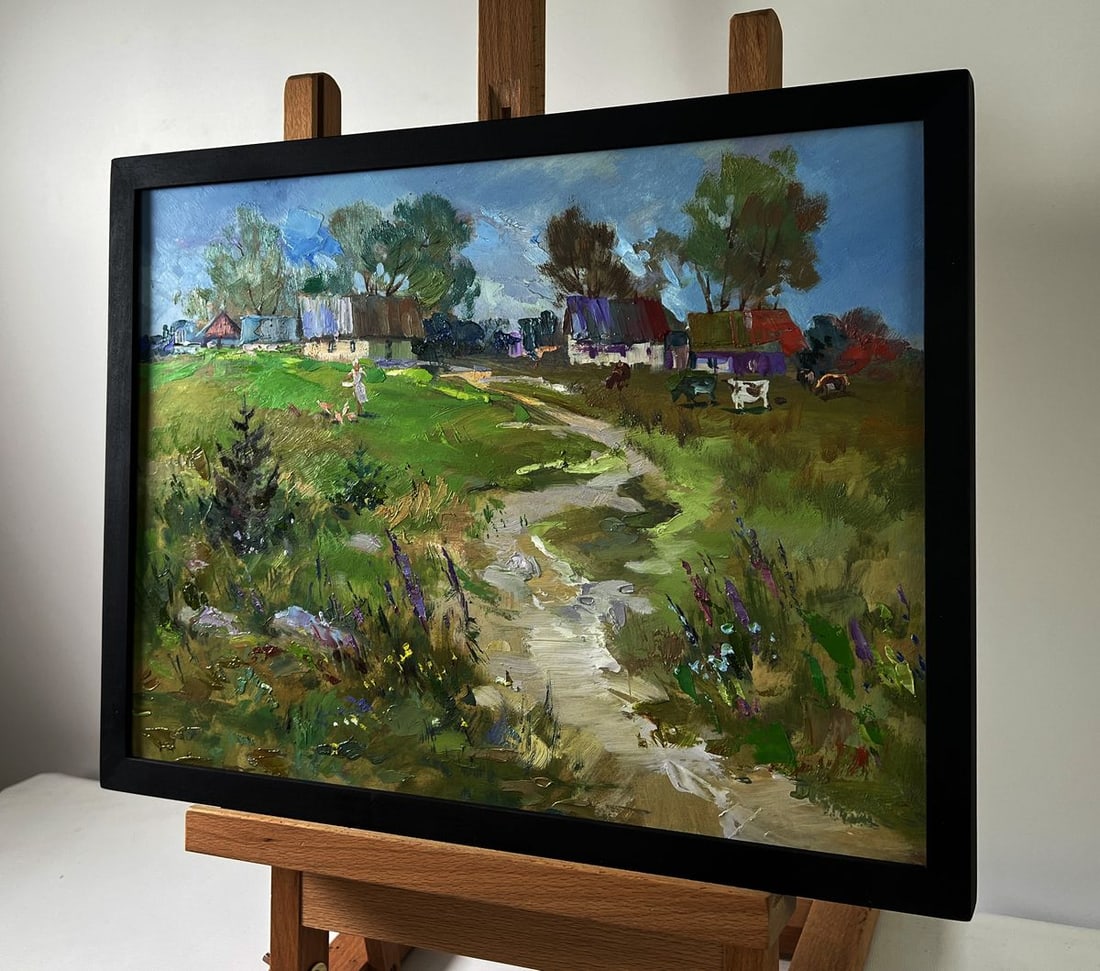 Oil painting Morning with cows in rustic Yuriy Suprunchuk - 2