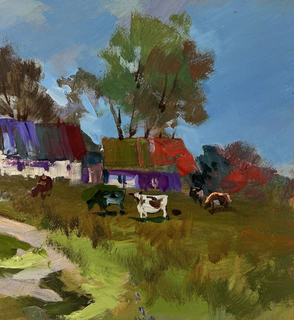 Oil painting Morning with cows in rustic Yuriy Suprunchuk - 4