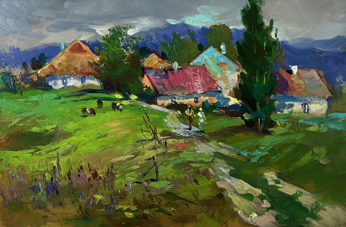 Oil painting Path leading to a rural field Yuriy Suprunchuk - 3