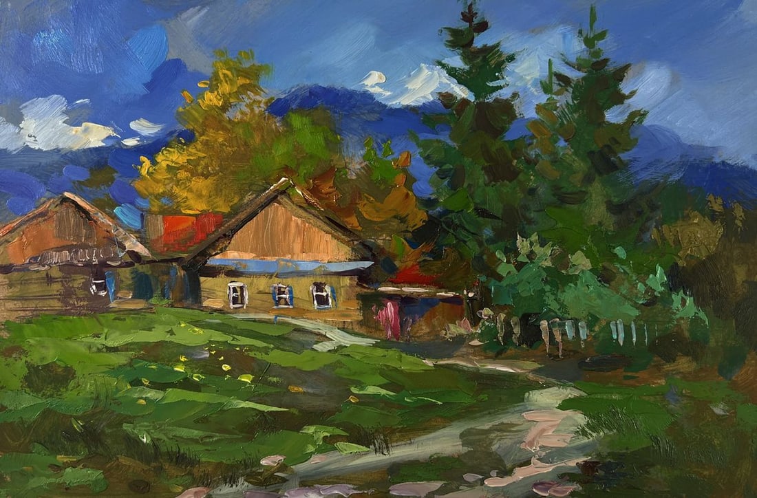 Oil painting Path to the village Yuriy Suprunchuk - 3