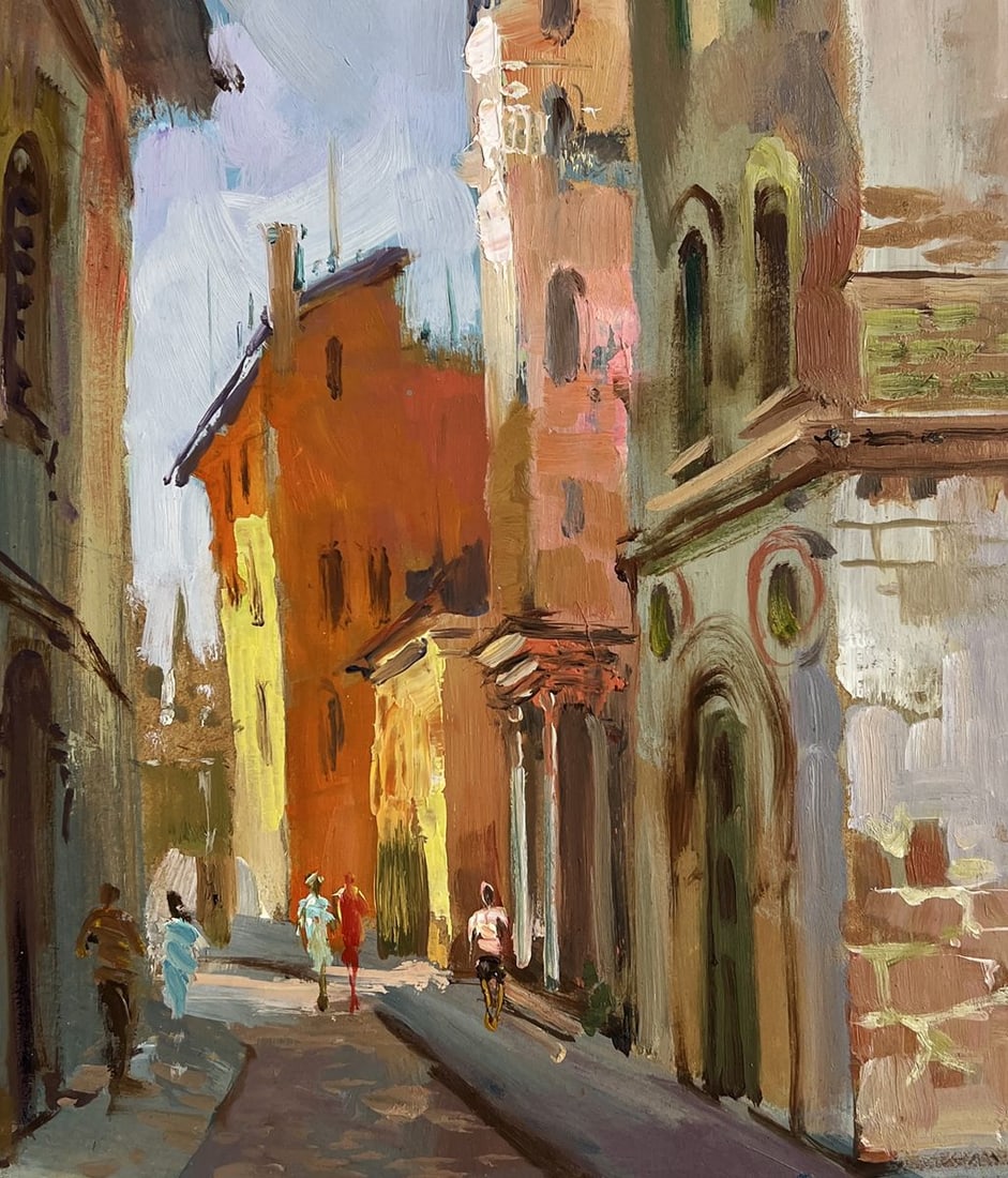 Oil painting Street of old memories of the city Yuriy Suprunchuk - 9