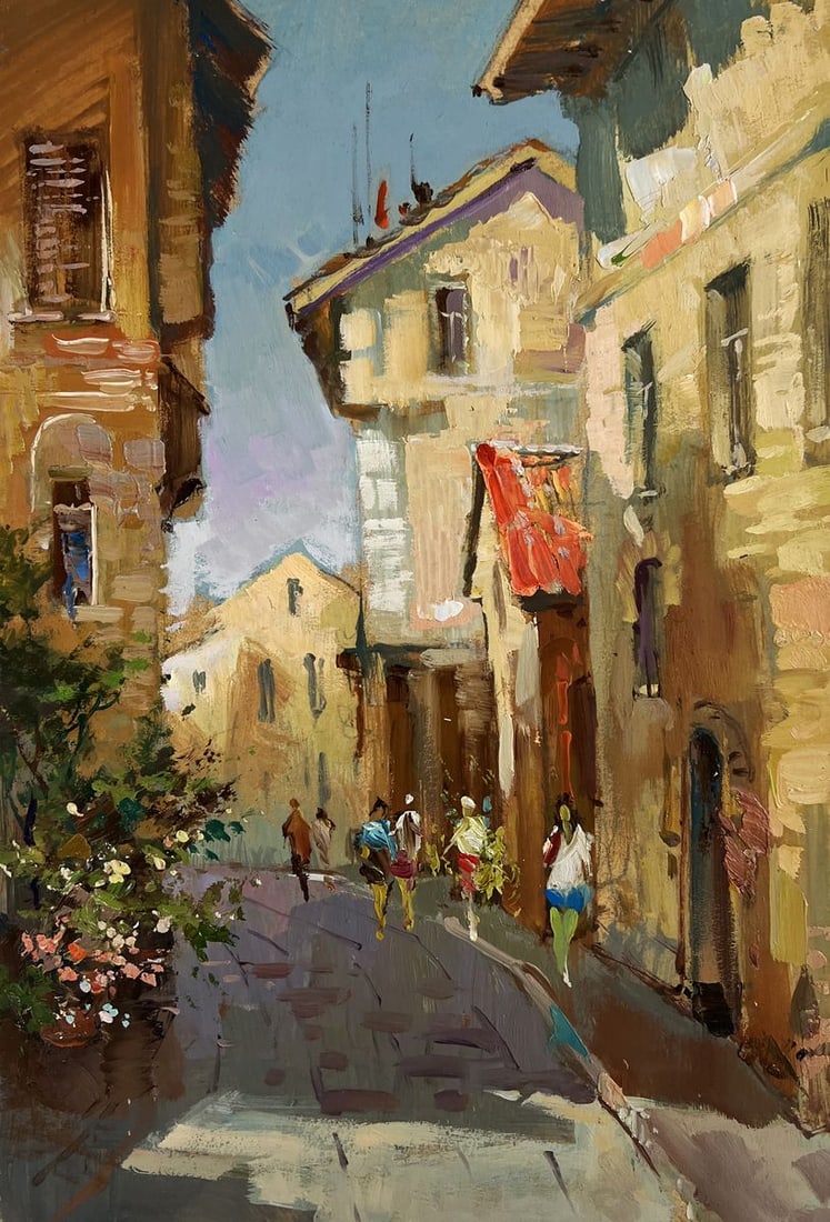 Oil painting Summer walk around the city Yuriy Suprunchuk - 3