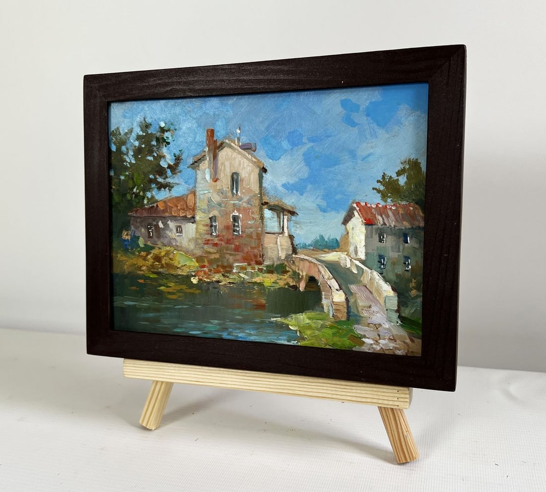 Oil painting The bridge leading to the city Yuriy Suprunchuk - 2