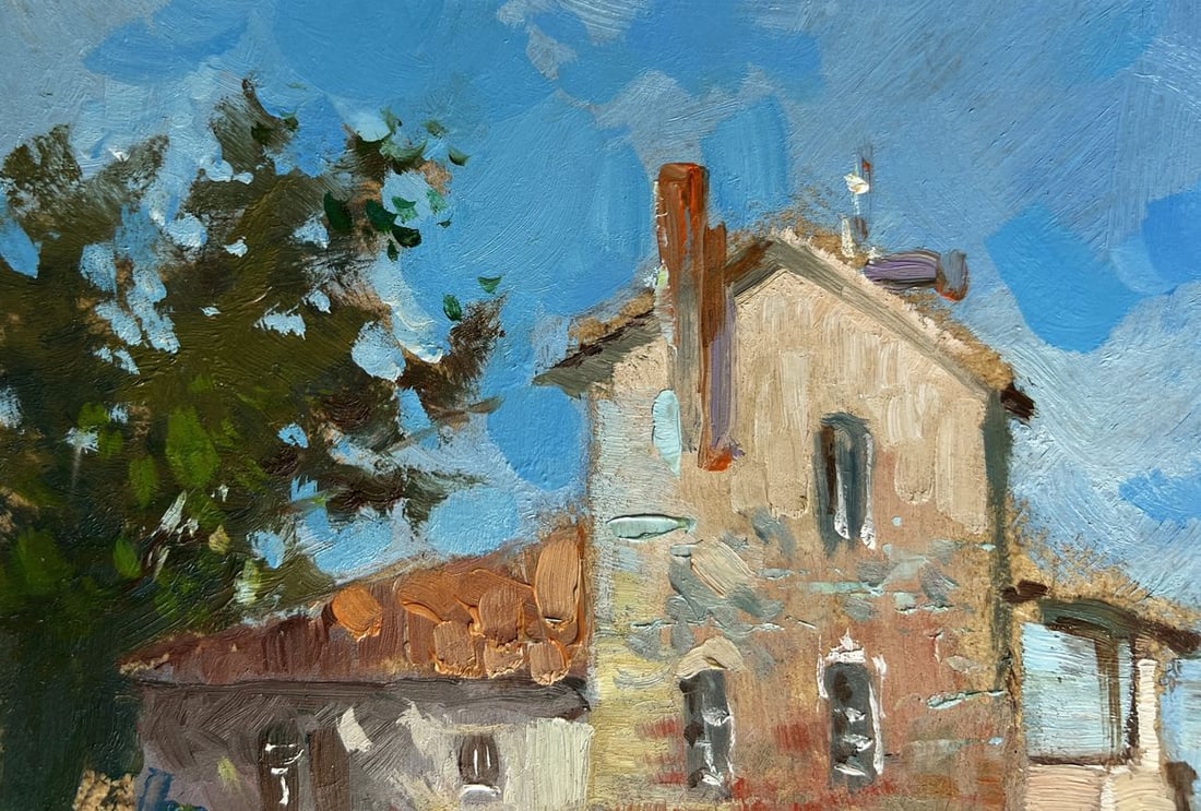 Oil painting The bridge leading to the city Yuriy Suprunchuk - 6