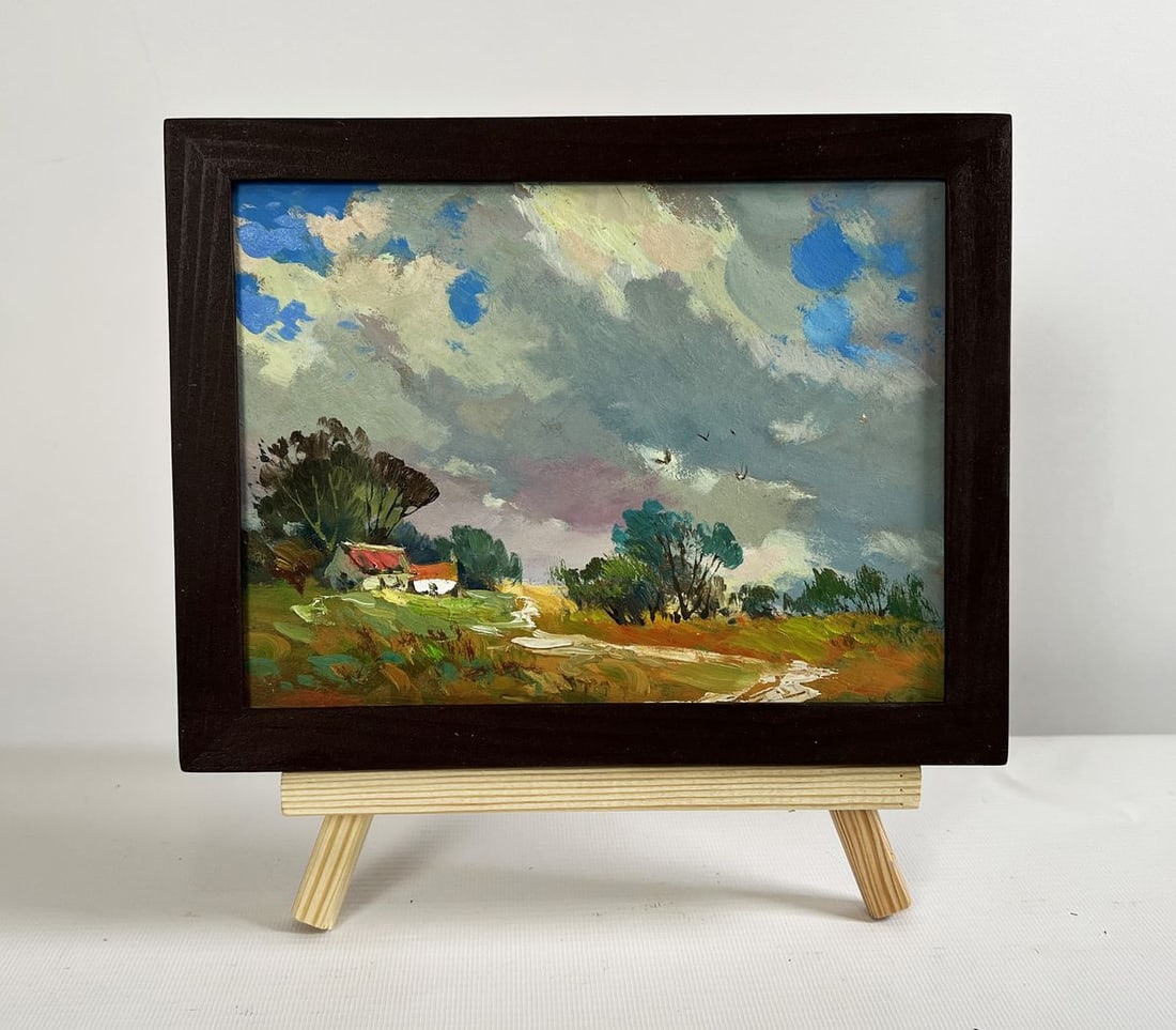 Oil painting The sky over the village was overcast Yuriy Suprunchuk (1 of 8)