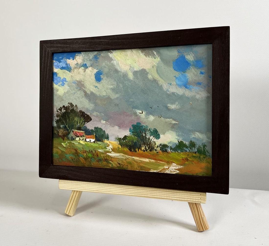 Oil painting The sky over the village was overcast Yuriy Suprunchuk - 2