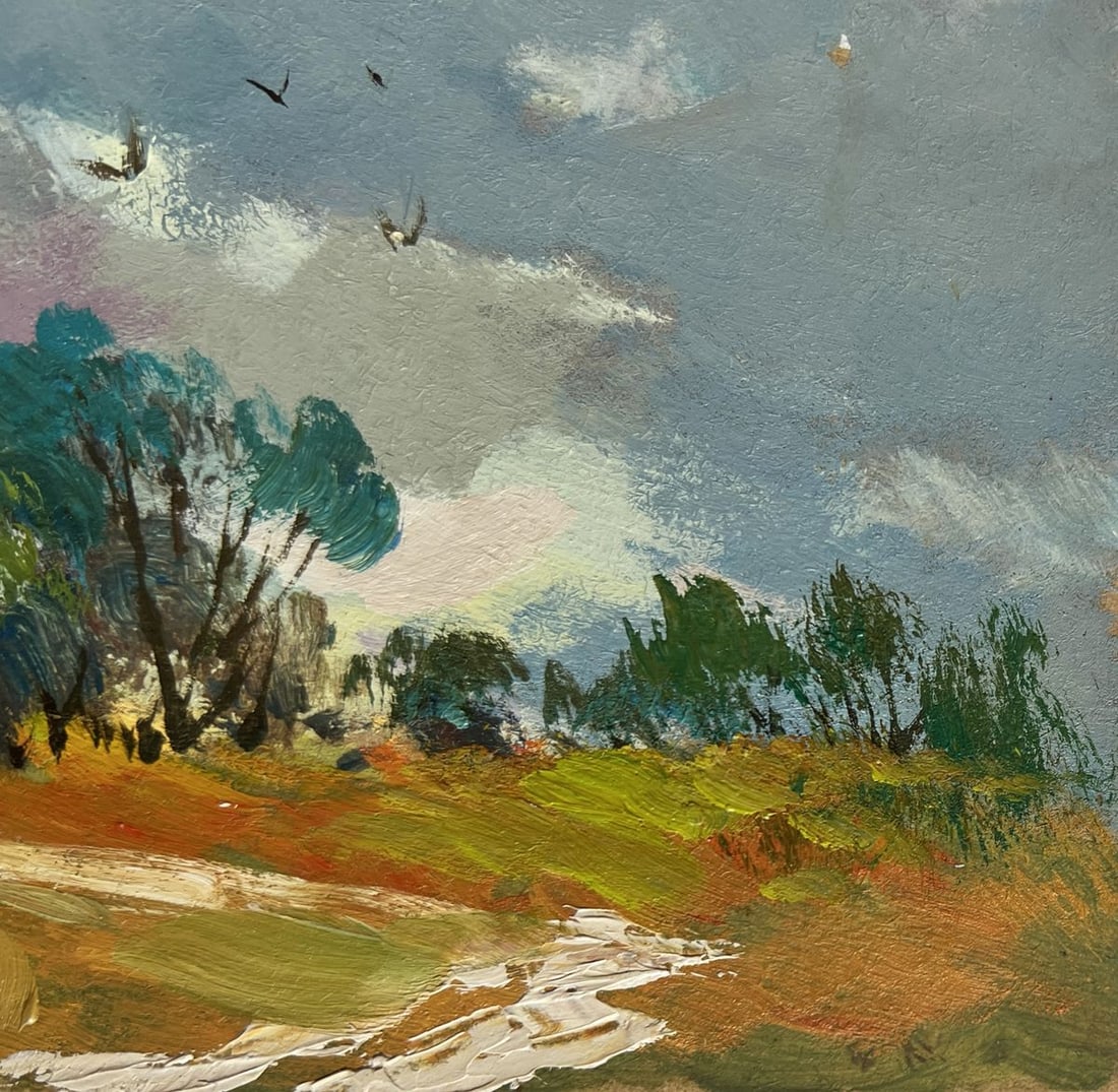 Oil painting The sky over the village was overcast Yuriy Suprunchuk - 4