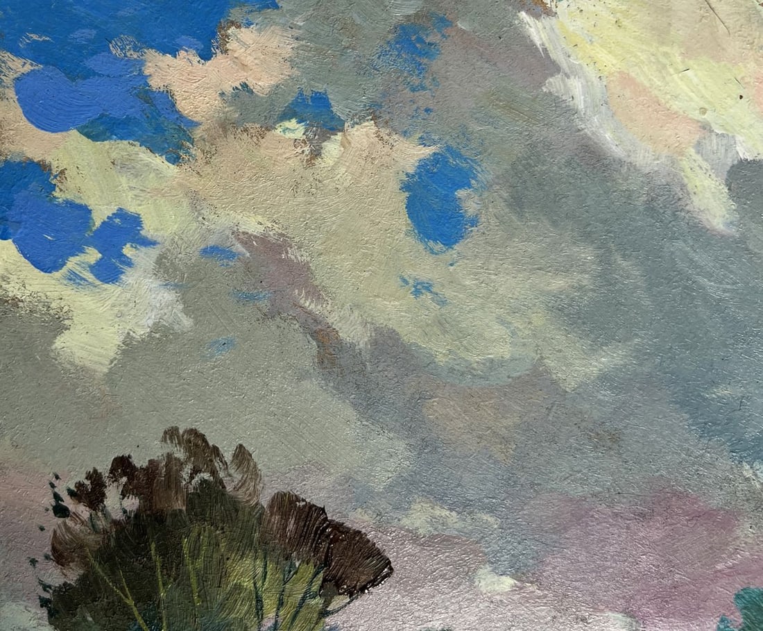 Oil painting The sky over the village was overcast Yuriy Suprunchuk - 6