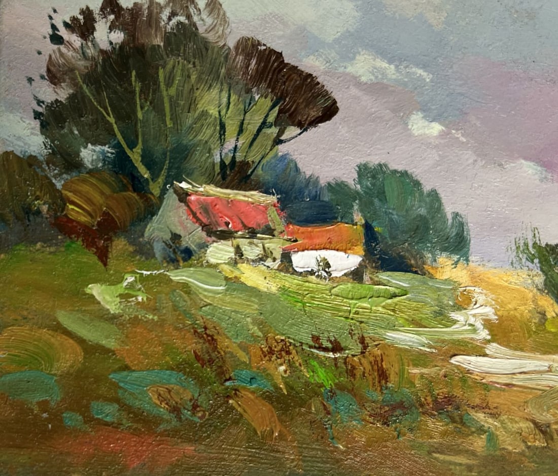 Oil painting The sky over the village was overcast Yuriy Suprunchuk - 7